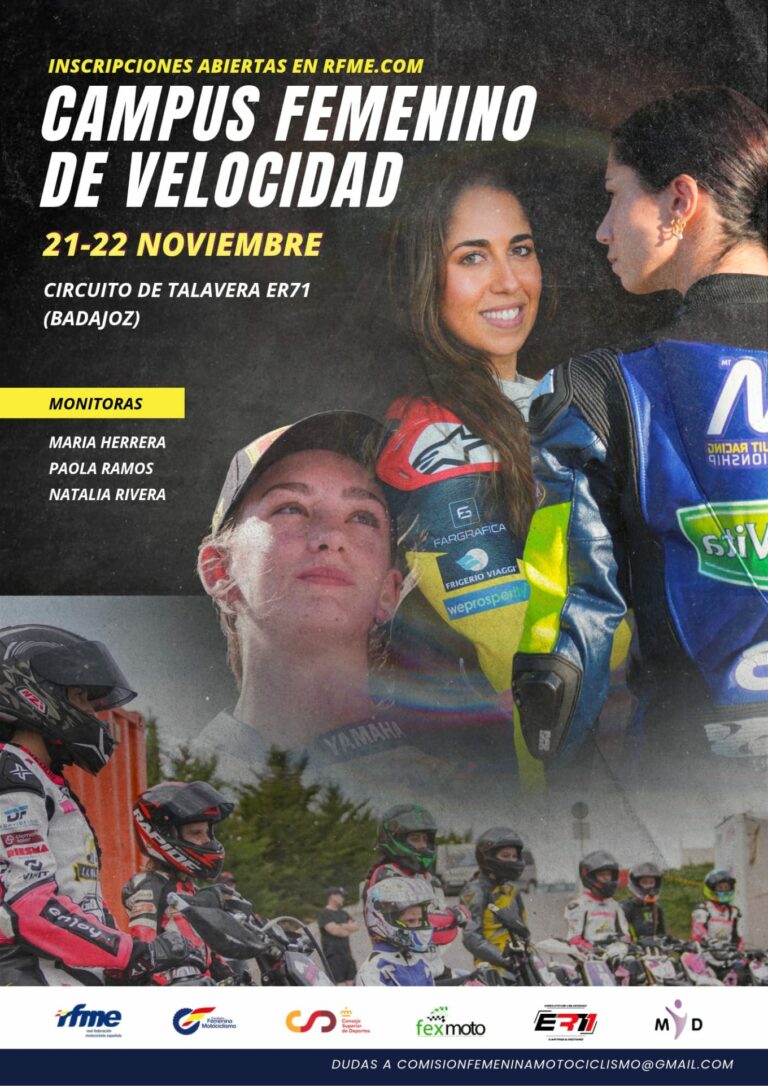 La RFME abre las inscripciones del Campus Femenino de Velocidad en el Circuito ER71